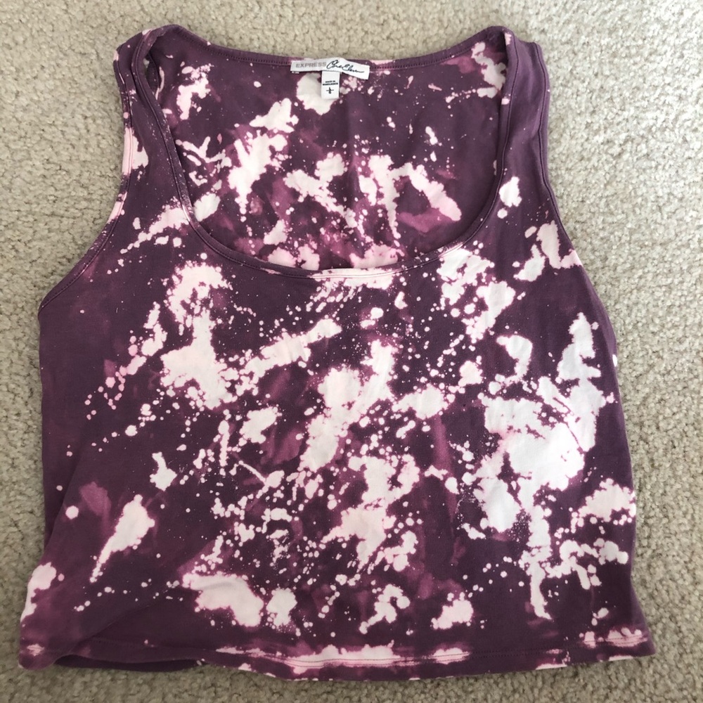 Bleach dyed purple crop top